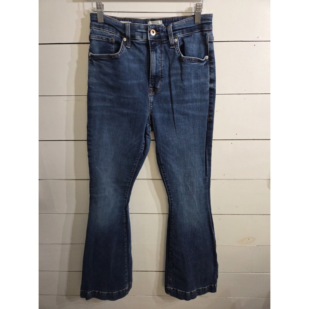 River Island Denim Specialist Womens Blue Flare Jeans Size 12 Euc